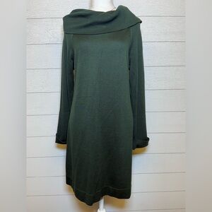 Vince Camuto Dark Green Cowl Neck Sweater Dress Size Medium
